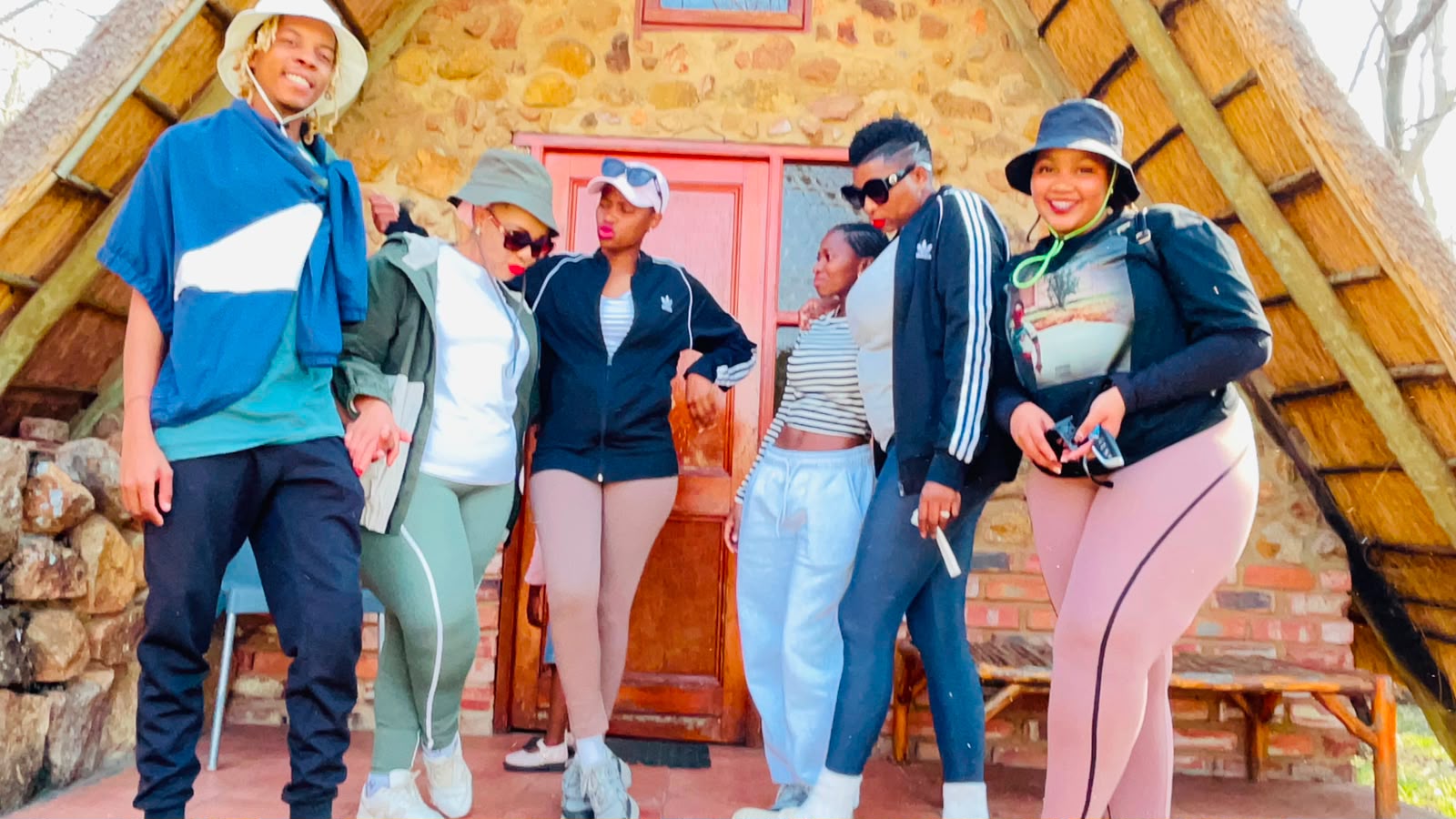 Friends enjoying a group getaway at a mountain lodge